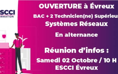 Ouverture Bac+2 TSSR – Technicien(ne) Supérieur Systèmes Réseaux