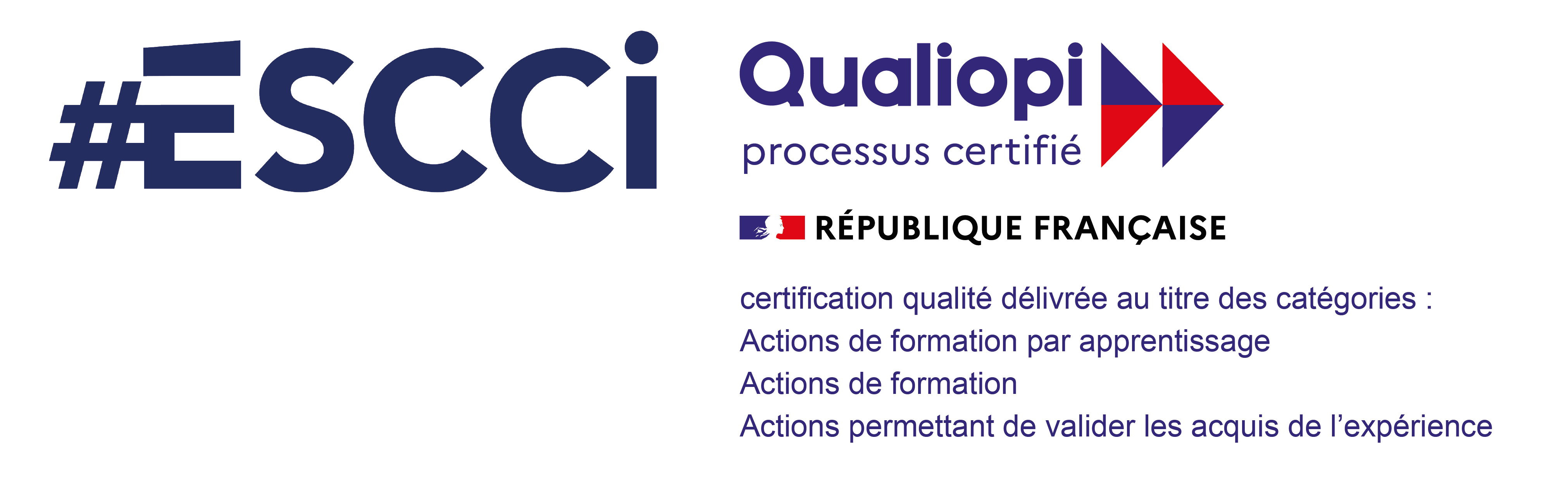 Logo ESCCI avec la certification Qualiopi